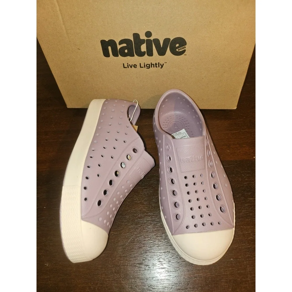 Native Jefferson Wildflower Purple/Lint Pink Slip-On Water Shoes Size J2